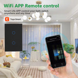 Wengart Smart Wall Touch Light Switch 2.4GHz WiFi AC125V 10Amp,2Gang Black