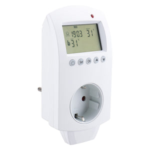 Wengart Plug in Thermostat WG02TP,7 day programmable,LCD Digital Display,Heating & Cooling Outlet,3600W