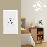 Wengart Single Receptacle Outlet, 250VAC 20Amp Wall Outlet