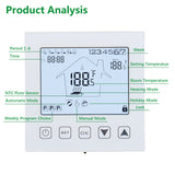 Wengart Home-Thermostat, programmierbar, WG603, AC90–240 V, max. 3 A, Touchscreen-LCD-Display, funktioniert für Fußbodenheizung, weiß