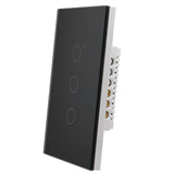 Wengart Smart Wall Touch Light Switch 2.4GHz WiFi AC125V 10Amp,3Gang Black