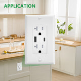 Wengart 20A USB Wall Outlet,Receptacle with 5.0A USB Type C&Type A Ports