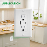 Wengart 15A USB Wall Outlet,Receptacle with 5.0A USB Type C&Type A Ports