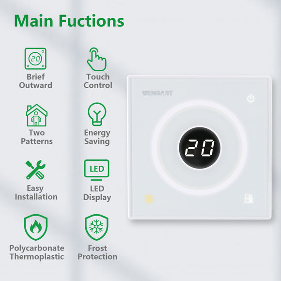 Thermostat Wengart WG502,3A pour chauffe-eau, chaudière à gaz à liaison sans potentiel