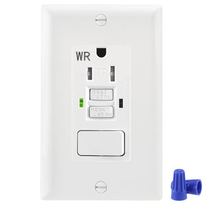 Wengart 15A GFCI Receptacle with Combination Switch,ETL Listed,AC125V,Tamper Resistant&Weather Resistant