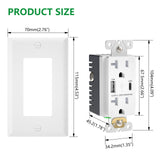 Wengart 20A USB Outlet PD20W,Type A&Type C PD3.0 QC3.0