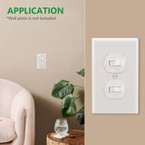 Wengart Double Toggle Light Switch,10Pack,15Amp 120Volt,UL Listed,Residential Grade Electrical Wall Switch,Great for Home, Office & Kitchen,White