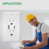 Wengart 15A USB Outlet PD20W,Type A&Type C PD3.0 QC3.0