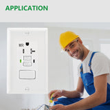 Wengart 20A GFCI Outlet,100Pack,AC125V Tamper Resistant&Weather Resistant GFCI Receptacle with Combination Switch,ETL Listed,White