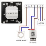 Thermostat Wengart WG806, chauffage de l'eau 3A, programmation hebdomadaire