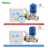 Wengart Thermal Actuator WG02,100Pack AC230V Valve on and off status with 360 degree LED Indication Normaly Closed for Underfloor Heating Blue