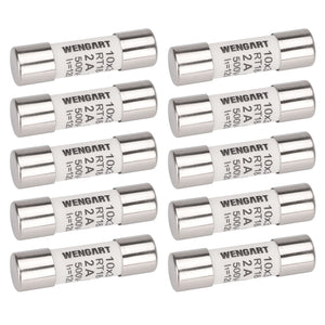 Wengart AC Cylindrical Fuse Link RT18-32 (RO15),10 pieces,10x38mm,AC500V 120kA,2A