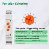 Wengart Delay Time Relay TBT7-A1,10 Functions Time Relay,1SPDT