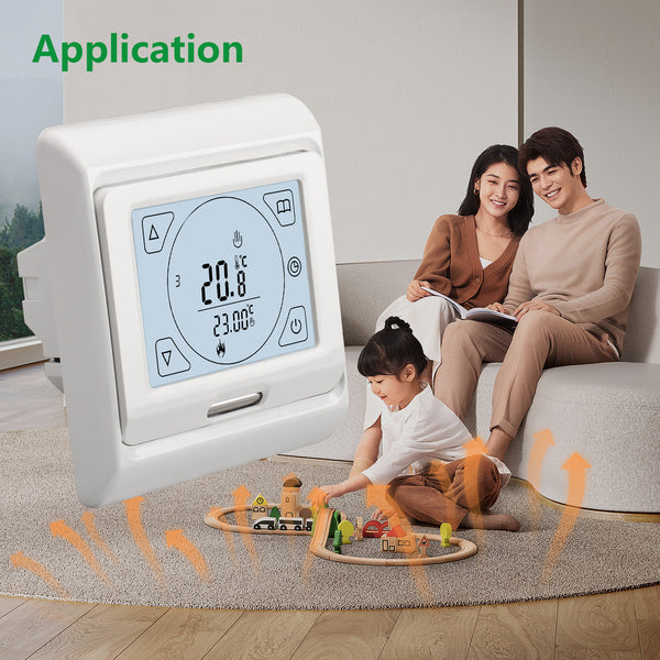 Digital Thermostat, Touch Screen Electric Programmable Heating