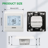 Wengart Programmable Thermostat WG809, 100Pack 3A, Touch Button, LCD display, Suitable for Water Heating System,White