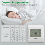 Wengart Programmable Thermostat WG809, 100Pack 3A, Touch Button, LCD display, Suitable for Water Heating System,White