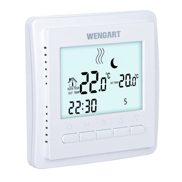 Thermostat programmable hebdomadaire Wengart WG306, AC230V 3A