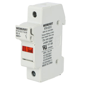 Wengart Fuse Base RT18-32X,Suitable for RT18 RO15 10x38mm fuse link,1Pole