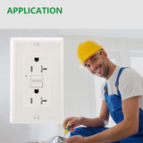 Wengart GFCI Outlet,100pack,AC125V 20Amp,Weather-Resistant and Tamper-Resistant GFI Receptacle,Meet UL2018