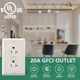 Wengart GFCI Outlet 20Amp,Weather-Resistant and Tamper-Resistant GFI Receptacle,Meet UL2018