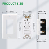 Wengart 20A GFCI Outlet,100Pack,AC125V Tamper Resistant&Weather Resistant GFCI Receptacle with Combination Switch,ETL Listed,White