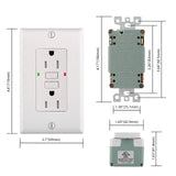 Wengart GFCI Outlet,AC125V 15Amp Tamper Resistant GFCI Receptacle, UL Listed