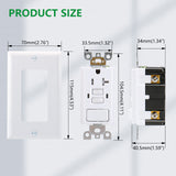 Wengart 20A GFCI Receptacle with Combination Switch,ETL Listed,AC125V,Tamper Resistant