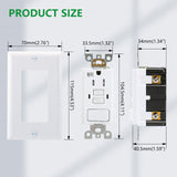 Wengart 15A GFCI Receptacle with Combination Switch,ETL Listed,AC125V,Tamper Resistant&Weather Resistant