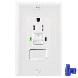 Wengart 15A GFCI Receptacle with Combination Switch,ETL Listed,AC125V,Tamper Resistant