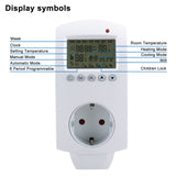 Wengart Plug in Thermostat WG02TP,7 day programmable,LCD Digital Display,Heating & Cooling Outlet,3600W