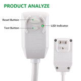 Wengart LCDI Power Cord Plug NEMA5-15P Air Conditioning Extension Cable AC120V 60Hz Leakage Current Detection Interrupter UL listed White
