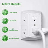 Wengart Multi Plug Outlet Extender AC125V 15Amp 6 Outlet Extender