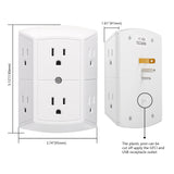 Wengart Multi Plug Outlet Extender AC125V 15Amp 6 Outlet Extender