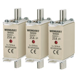 Wengart Knife Type Fuse Link NH000,3 pieces,gG class AC500V,120kA,25A