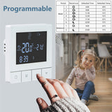 Wengart Programmable Touch Thermostat WG356,AC230V 3A,Black