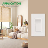 Wengart Rocker Decorator Paddle Light Switch,10Pack,Single Pole/3 way/4way,15Amp,120/277V,Quick Push-in & Side Wired,On/Off Wall Switch,UL Listed, White