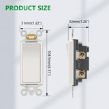 Wengart Rocker Decorator Paddle Light Switch,10Pack,Single Pole/3 way/4way,15Amp,120/277V,Quick Push-in & Side Wired,On/Off Wall Switch,UL Listed, White