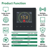 Wengart WiFi Thermostat WG380,AC230V 3A 6 Languages Optional,Black