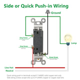 Wengart Toggle Light Switch,120V 15Amp,Single Pole