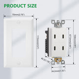 Wengart USB Outlet Receptacles,125V 4.8A with Four USB Type C