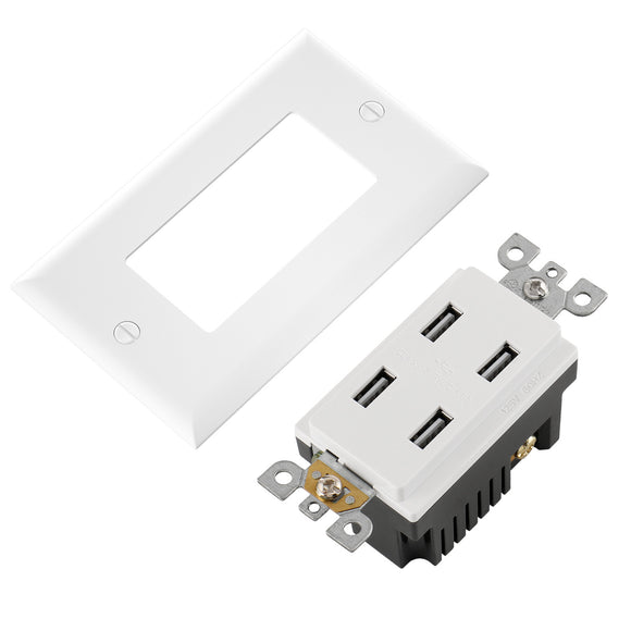 Wengart USB Outlet Receptacles,125V 4.8A with Four USB Type A