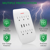 Wengart Multi Plug Outlet Extender 15Amp Surge Protector with 6 Outlet Extender and 4 USB Charging Ports