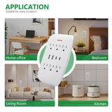 Wengart Multi Plug Outlet Extender 15Amp Surge Protector with 6 Outlet Extender and 4 USB Charging Ports