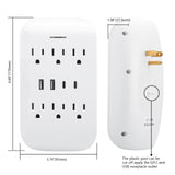 Wengart Multi Plug Outlet Extender 15Amp Surge Protector with 6 Outlet Extender and 4 USB Charging Ports