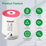 Wengart Thermoelectric Actuator WG2208 100Pack AC230V On/Off Status Visible Normaly Closed for Underfloor Heating