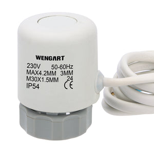 Actionneur de système de chauffage Wengart WG909, normalement fermé AC230V 2W M30*1,5