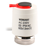 Wengart Plug Thermal Actuator WG2212, 100Pack,AC230V for Floor Heating System with Room Temperature Control Currentless Closed