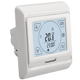 Thermostat d'ambiance Wengart WG809, écran LCD numérique, boutons tactiles, programmation hebdomadaire, 16 A, adapté aux équipements de chauffage électrique, avec sonde externe de 3 m, blanc