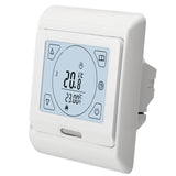 Thermostat d'ambiance Wengart WG809, écran LCD numérique, boutons tactiles, programmation hebdomadaire, 16 A, adapté aux équipements de chauffage électrique, avec sonde externe de 3 m, blanc