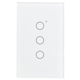 Wengart Smart Wall Touch Light Switch 2.4GHz WiFi AC125V 10Amp,3Gang White